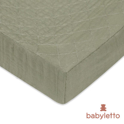 Babyletto Crib Sheet in GOTS Certified Organic Muslin Cotton-Matcha - T29735MCA