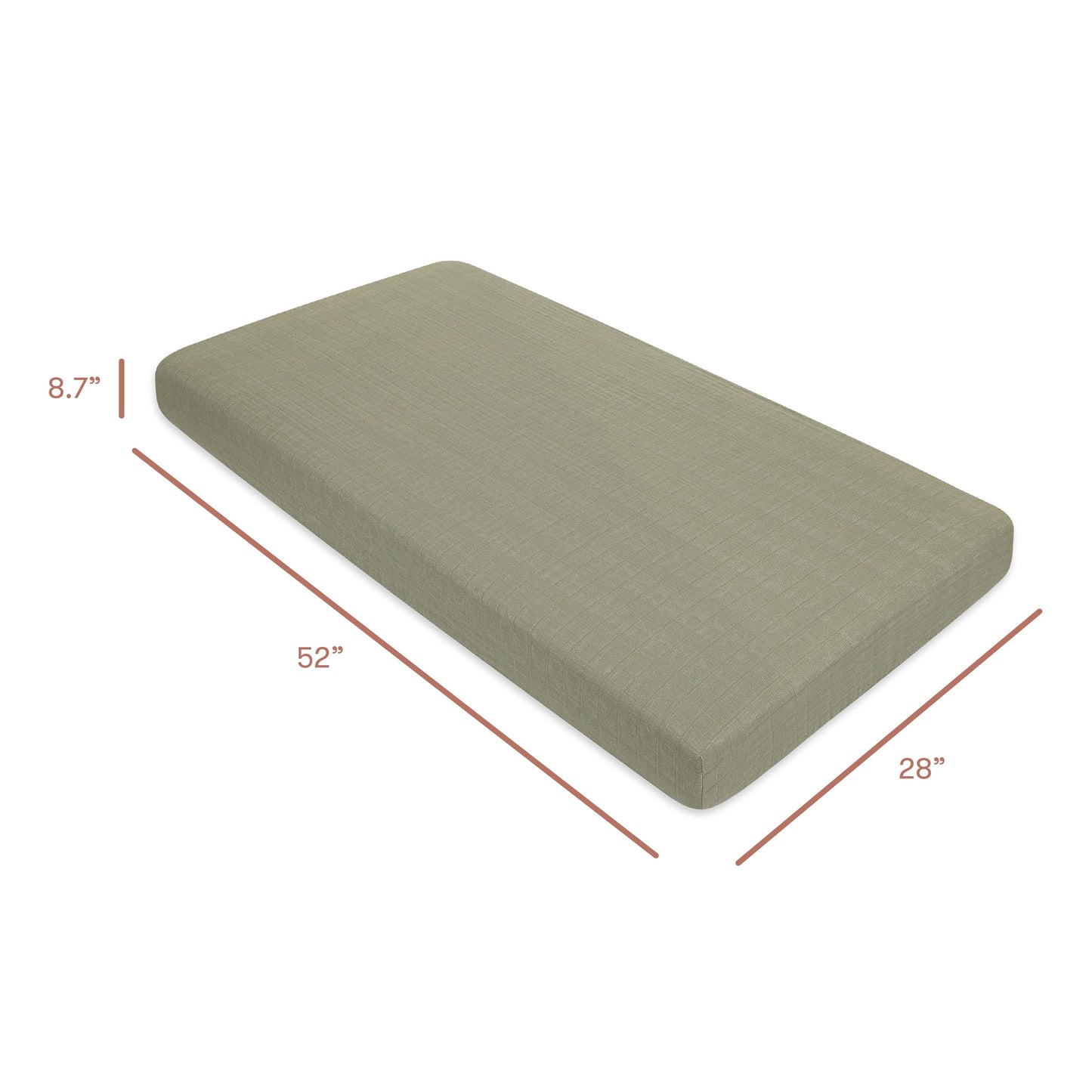 Babyletto Crib Sheet in GOTS Certified Organic Muslin Cotton-Matcha - T29735MCA