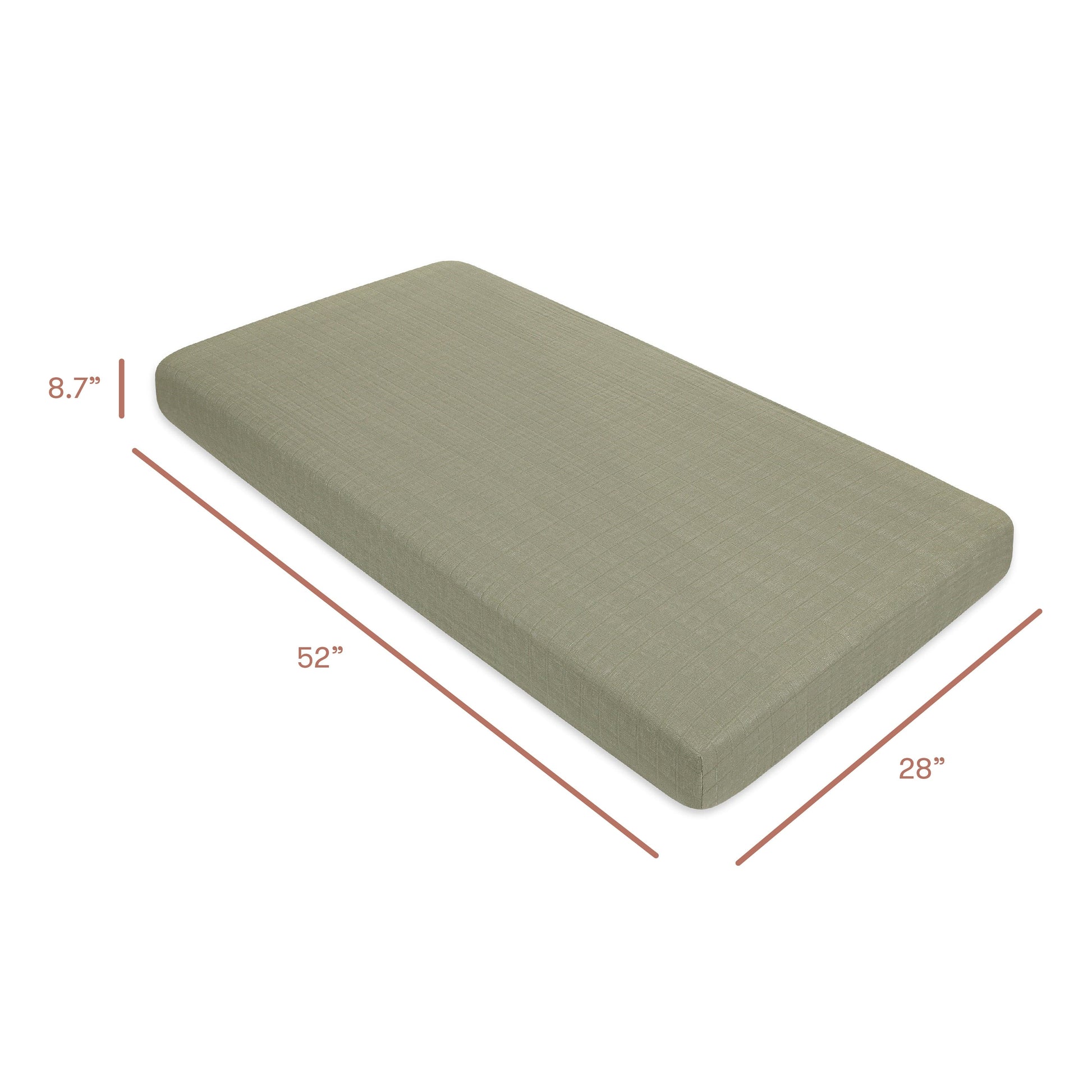 Babyletto Crib Sheet in GOTS Certified Organic Muslin Cotton-Matcha - T29735MCA