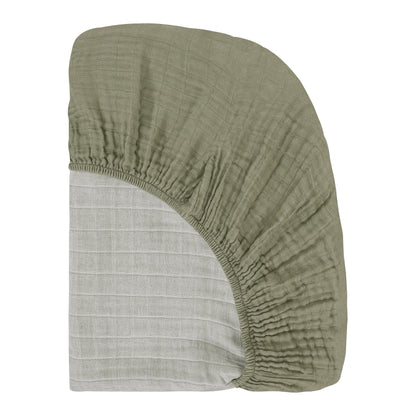 Babyletto Crib Sheet in GOTS Certified Organic Muslin Cotton-Matcha - T29735MCA