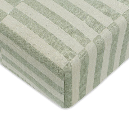 Babyletto Crib Sheet in GOTS Certified Organic Muslin Cotton-Moss Stripe - T30535
