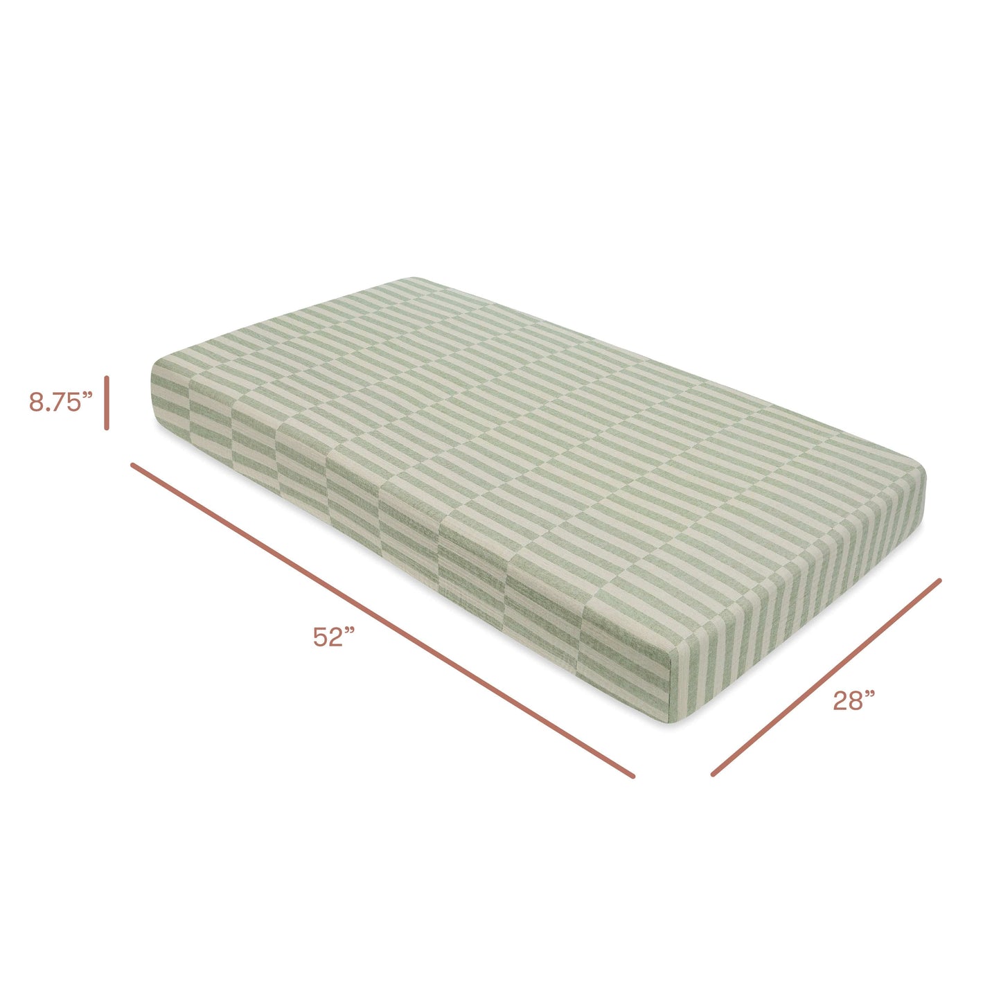 Babyletto Crib Sheet in GOTS Certified Organic Muslin Cotton-Moss Stripe - T30535