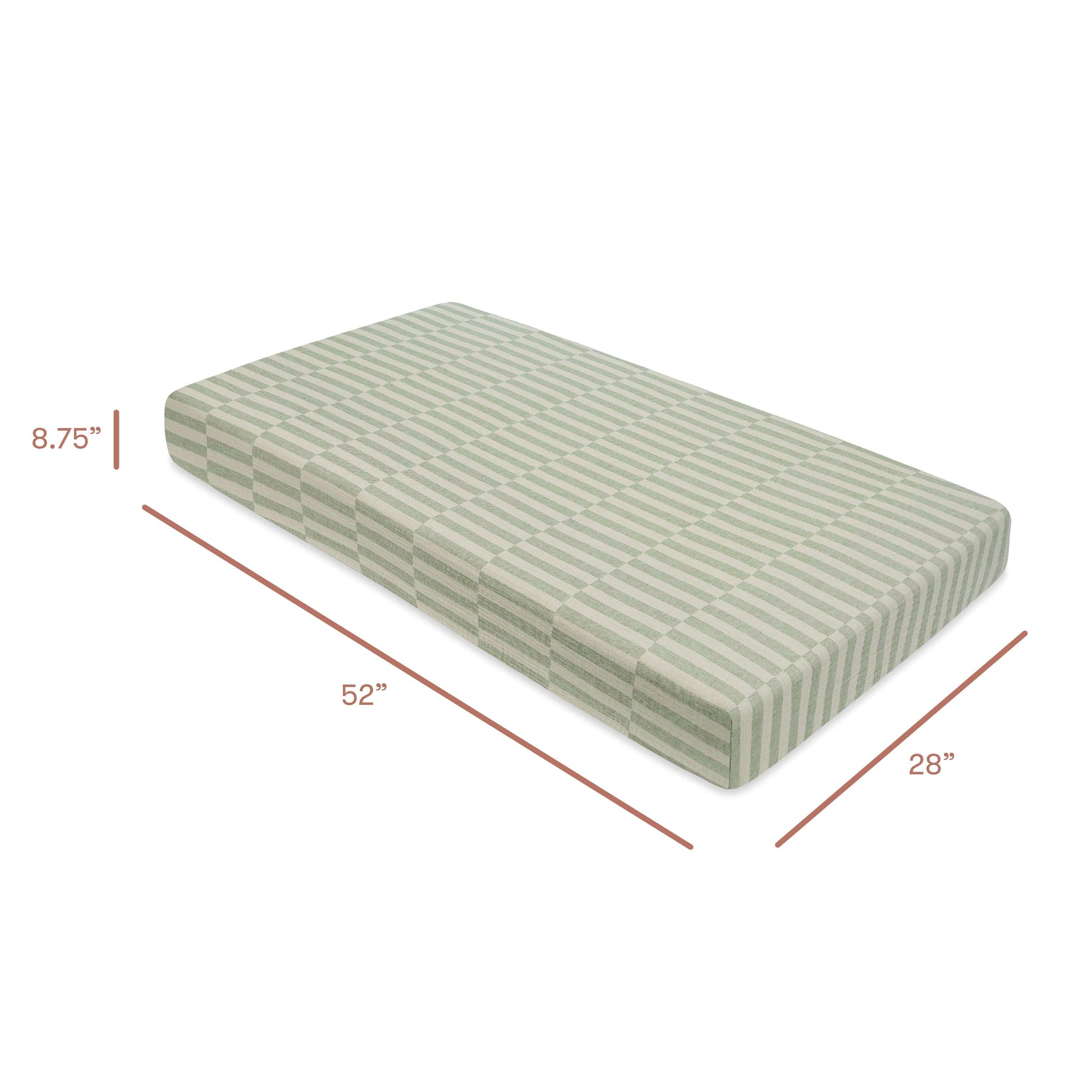 Babyletto Crib Sheet in GOTS Certified Organic Muslin Cotton-Moss Stripe - T30535