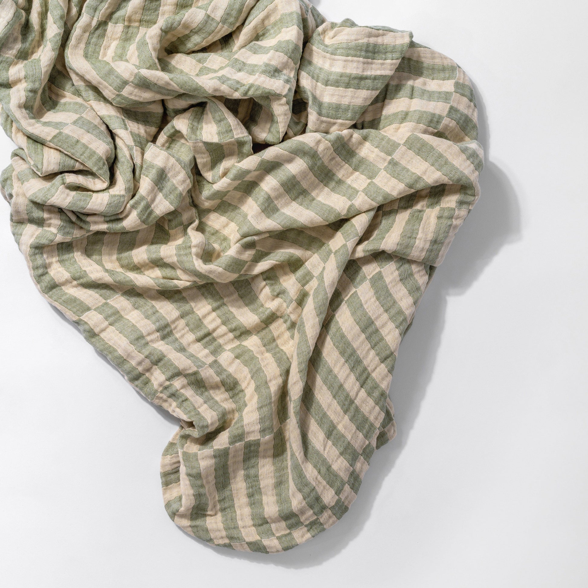 Babyletto Crib Sheet in GOTS Certified Organic Muslin Cotton-Moss Stripe - T30535