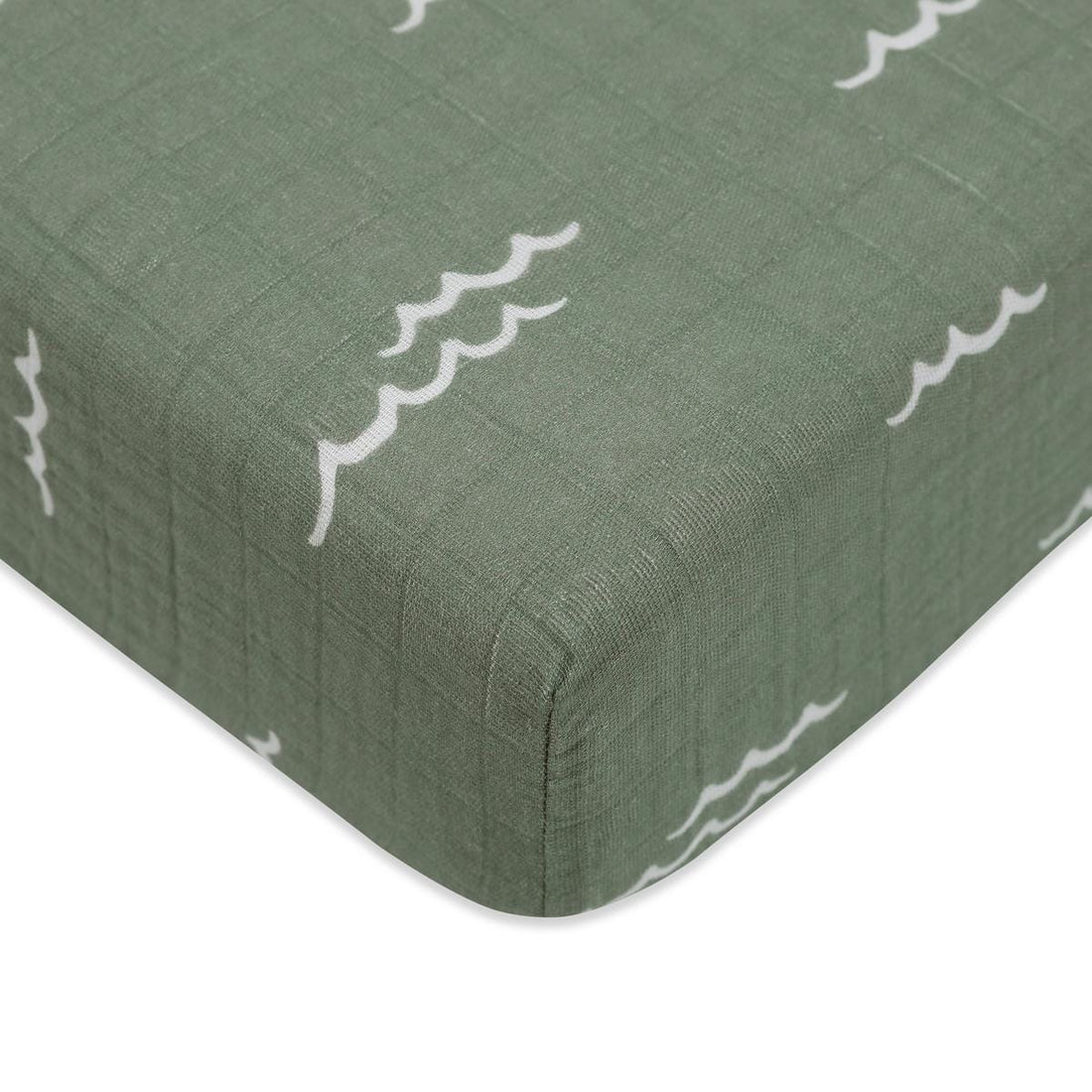 Babyletto Crib Sheet in GOTS Certified Organic Muslin Cotton-Ocean Waves - T27135