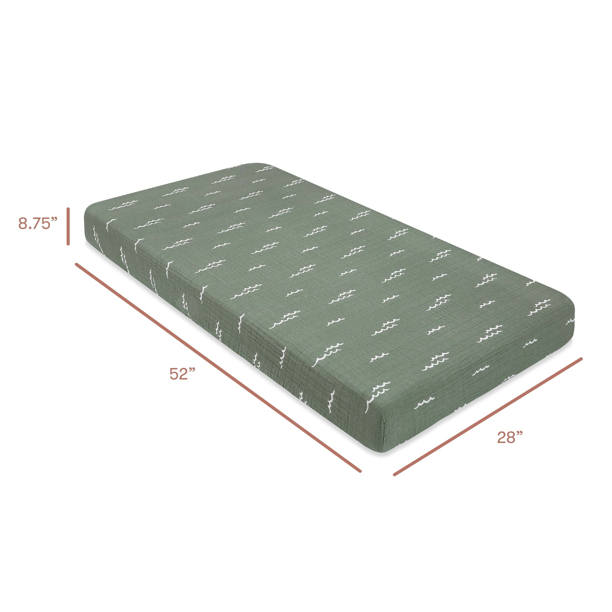 Babyletto Crib Sheet in GOTS Certified Organic Muslin Cotton-Ocean Waves - T27135