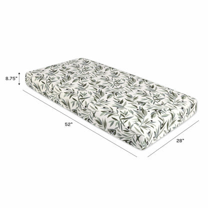 Babyletto Crib Sheet in GOTS Certified Organic Muslin Cotton-Olive Branches - T28235
