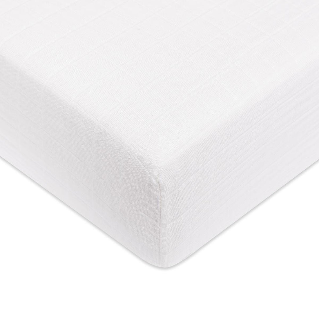 Babyletto Crib Sheet in GOTS Certified Organic Muslin Cotton-White - T29435