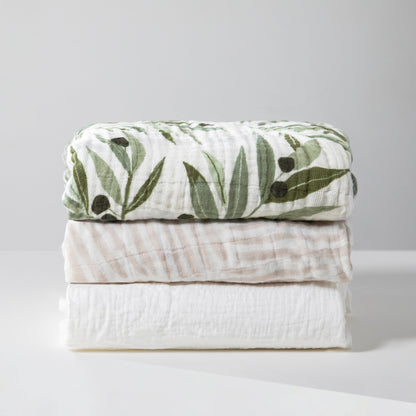 Babyletto Crib Sheet in GOTS Certified Organic Muslin Cotton-White - T29435