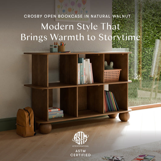 Babyletto Crosby Open Bookcase - Natural Walnut - M31811NL