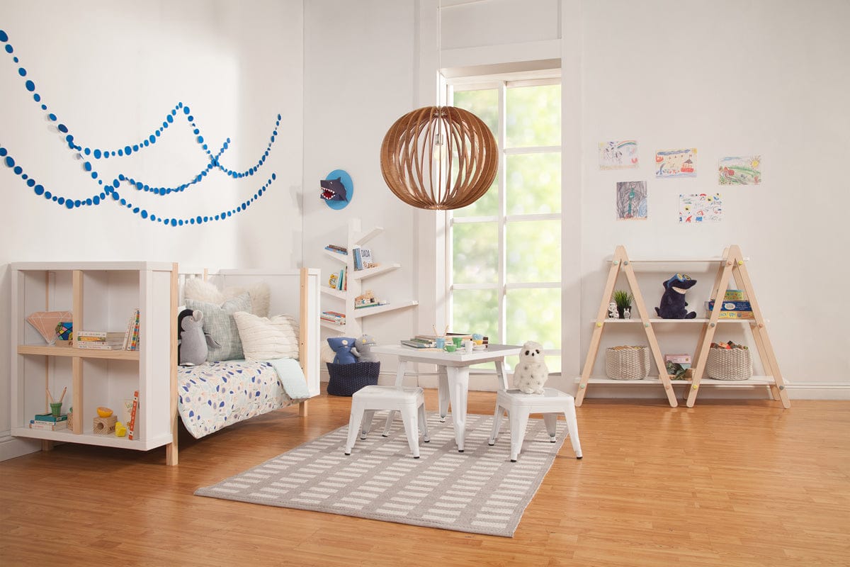 BabyLetto Dottie Bookcase In White and Washed Natural Finish - M10511WNX