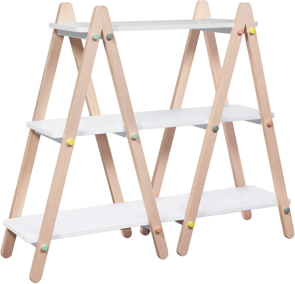 BabyLetto Dottie Bookcase In White and Washed Natural Finish - M10511WNX