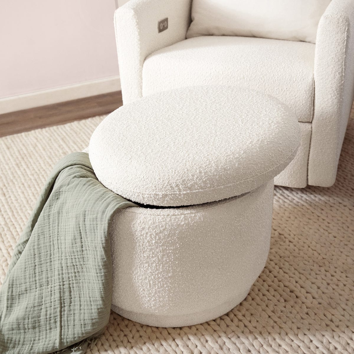 Babyletto Enoki Storage Ottoman - Ivory Boucle - M22985WB