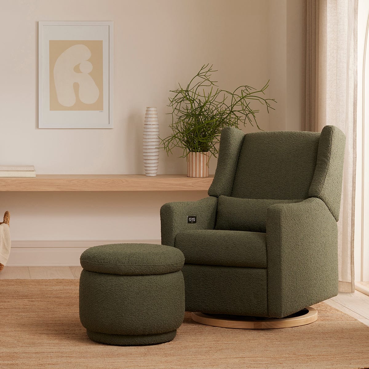 Babyletto Enoki Storage Ottoman - Olive Boucle - M22985OB