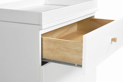 Babyletto Gelato 3-Drawer Changer Dresser, Washed Natural Kb w/Removable Changing Tray In White - M12923WNX