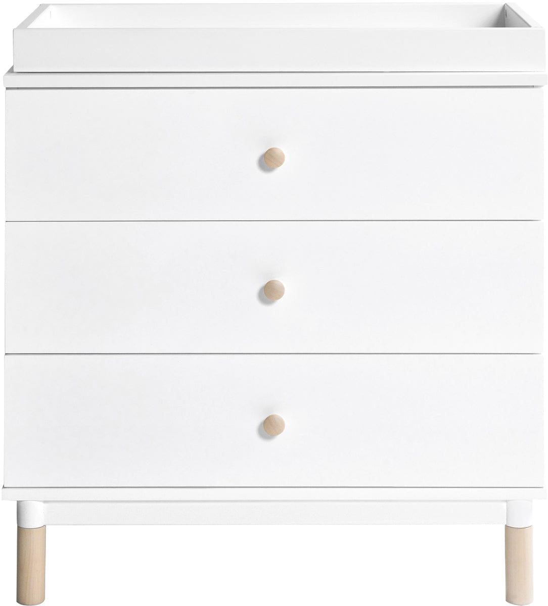 Babyletto Gelato 3-Drawer Changer Dresser, Washed Natural Kb w/Removable Changing Tray In White - M12923WNX
