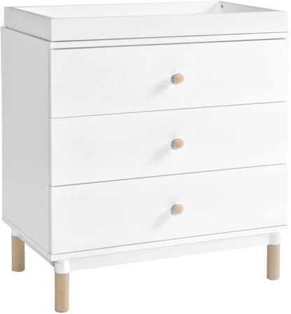 Babyletto Gelato 3-Drawer Changer Dresser, Washed Natural Kb w/Removable Changing Tray In White - M12923WNX
