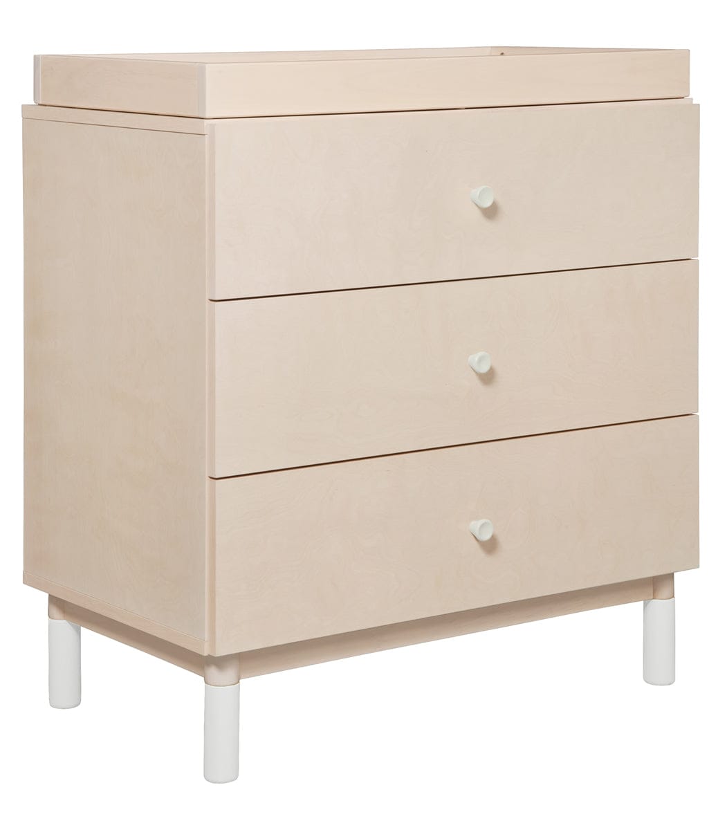Babyletto Gelato 3-Drawer Changer Dresser, White Color Feet w/Removable Changing Tray In Washed Natural - M12923NXW