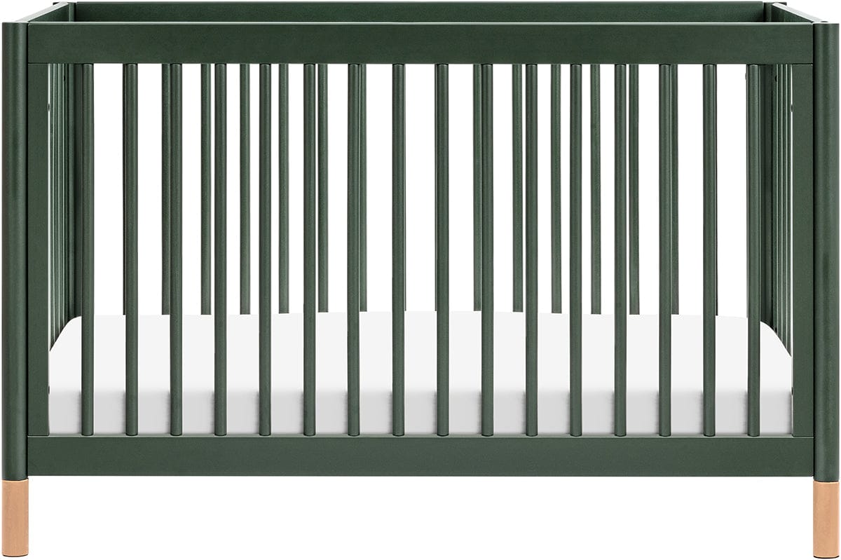 Babyletto Gelato 4-in-1 Convertible Crib w/Toddler Bed Conversion Kit - Forest Green w/Vegan Blonde Leather Feet - M12901FRGRBE