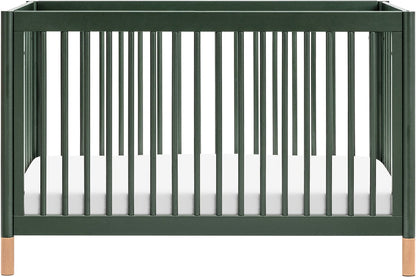 Babyletto Gelato 4-in-1 Convertible Crib w/Toddler Bed Conversion Kit - Forest Green w/Vegan Blonde Leather Feet - M12901FRGRBE