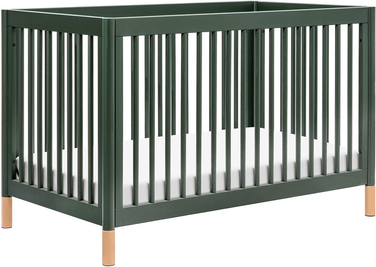 Babyletto Gelato 4-in-1 Convertible Crib w/Toddler Bed Conversion Kit - Forest Green w/Vegan Blonde Leather Feet - M12901FRGRBE