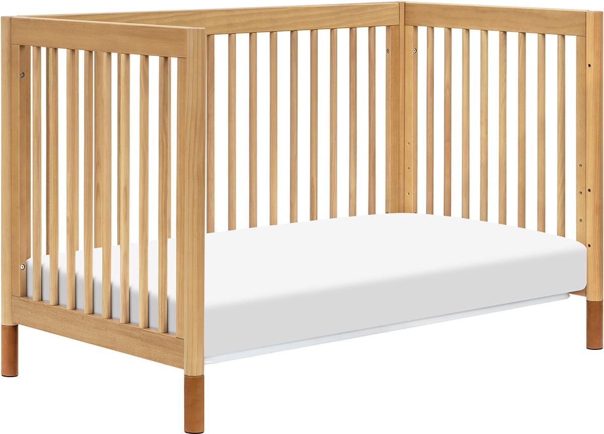 Babyletto Gelato 4-in-1 Convertible Crib w/Toddler Bed Conversion Kit - Honey w/Vegan Tan Leather Feet - M12901HYVTL