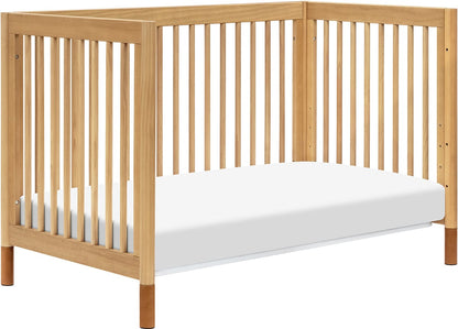 Babyletto Gelato 4-in-1 Convertible Crib w/Toddler Bed Conversion Kit - Honey w/Vegan Tan Leather Feet - M12901HYVTL