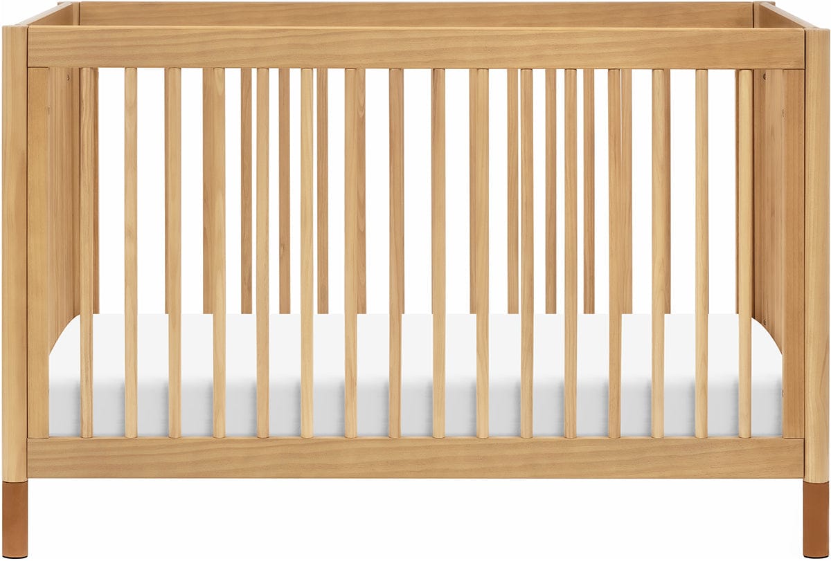 Babyletto Gelato 4-in-1 Convertible Crib w/Toddler Bed Conversion Kit - Honey w/Vegan Tan Leather Feet - M12901HYVTL