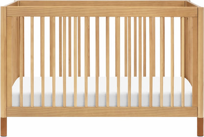 Babyletto Gelato 4-in-1 Convertible Crib w/Toddler Bed Conversion Kit - Honey w/Vegan Tan Leather Feet - M12901HYVTL