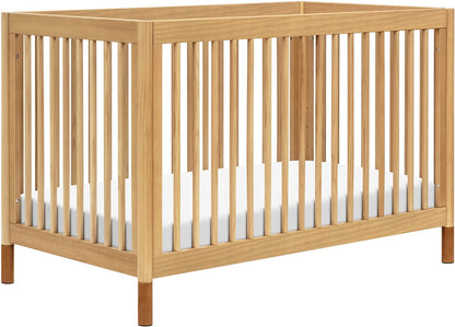 Babyletto Gelato 4-in-1 Convertible Crib w/Toddler Bed Conversion Kit - Honey w/Vegan Tan Leather Feet - M12901HYVTL