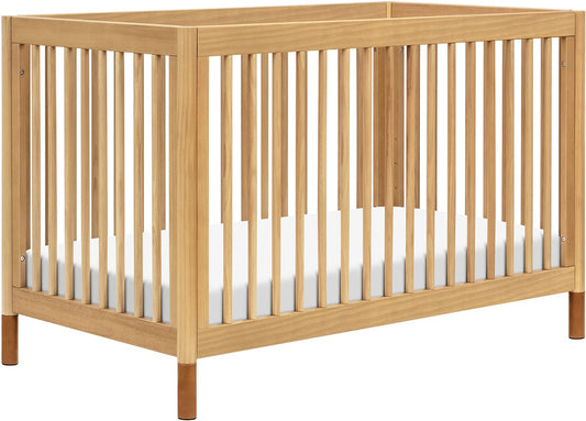 Babyletto Gelato 4-in-1 Convertible Crib w/Toddler Bed Conversion Kit - Honey w/Vegan Tan Leather Feet - M12901HYVTL