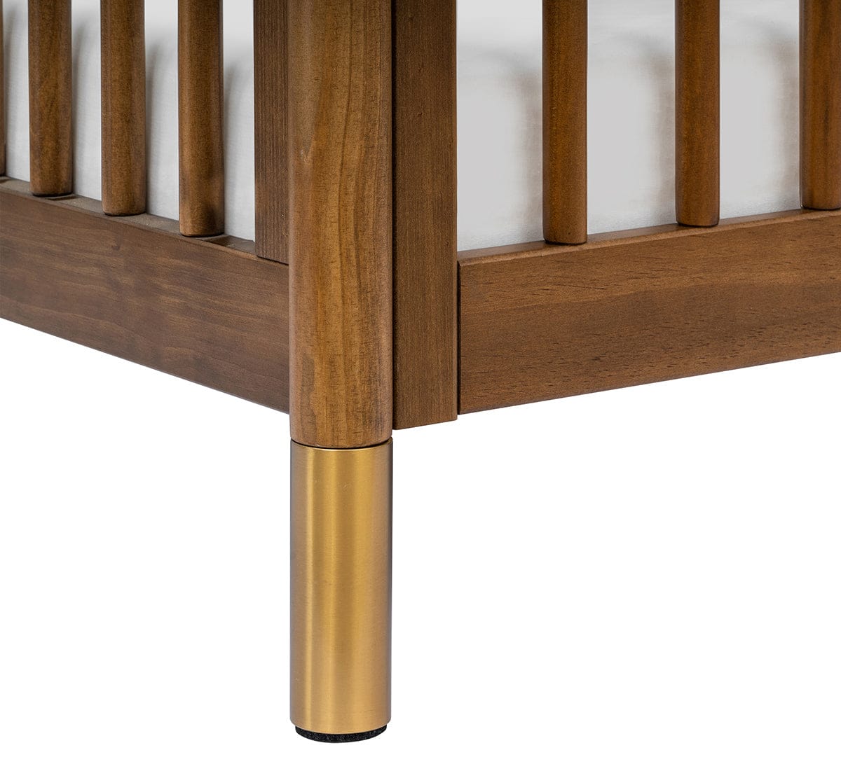 Babyletto Gelato 4-in-1 Convertible Crib w/Toddler Bed Conversion Kit - Natural Walnut & Gold Feet - M12901NLGLD