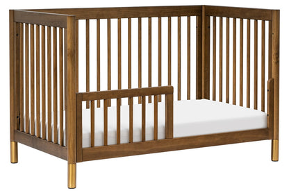 Babyletto Gelato 4-in-1 Convertible Crib w/Toddler Bed Conversion Kit - Natural Walnut & Gold Feet - M12901NLGLD