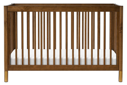 Babyletto Gelato 4-in-1 Convertible Crib w/Toddler Bed Conversion Kit - Natural Walnut & Gold Feet - M12901NLGLD