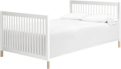 Babyletto Gelato 4-in-1 Convertible Crib w/Toddler Bed Conversion Kit - White w/ Washed Natural Feet - M12901WNX
