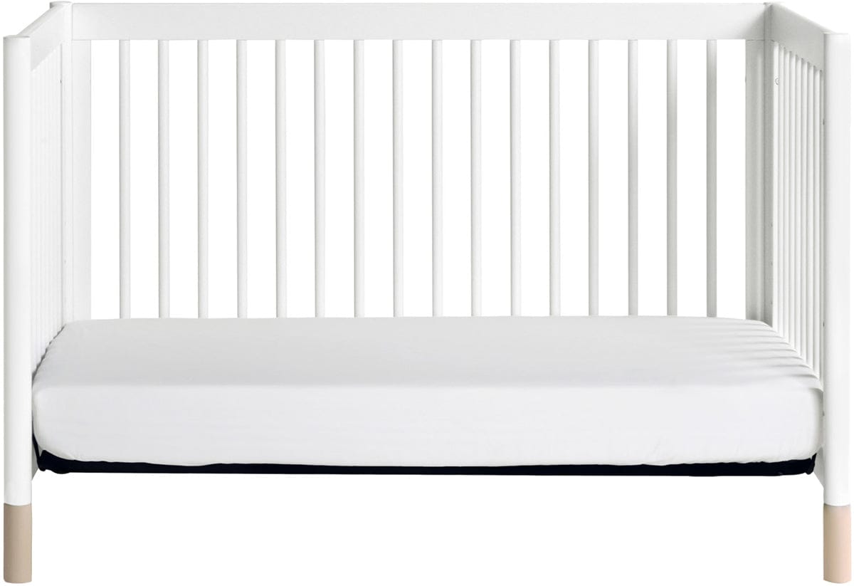 Babyletto Gelato 4-in-1 Convertible Crib w/Toddler Bed Conversion Kit - White w/ Washed Natural Feet - M12901WNX