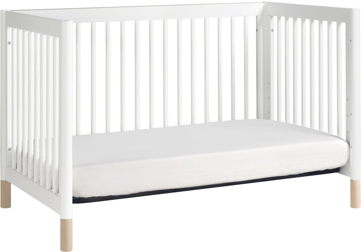 Babyletto Gelato 4-in-1 Convertible Crib w/Toddler Bed Conversion Kit - White w/ Washed Natural Feet - M12901WNX
