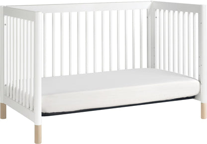 Babyletto Gelato 4-in-1 Convertible Crib w/Toddler Bed Conversion Kit - White w/ Washed Natural Feet - M12901WNX