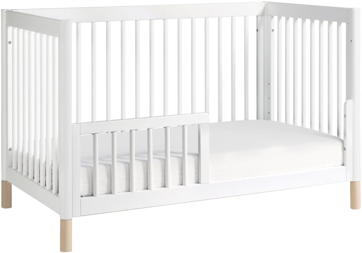 Babyletto Gelato 4-in-1 Convertible Crib w/Toddler Bed Conversion Kit - White w/ Washed Natural Feet - M12901WNX