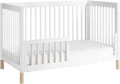 Babyletto Gelato 4-in-1 Convertible Crib w/Toddler Bed Conversion Kit - White w/ Washed Natural Feet - M12901WNX