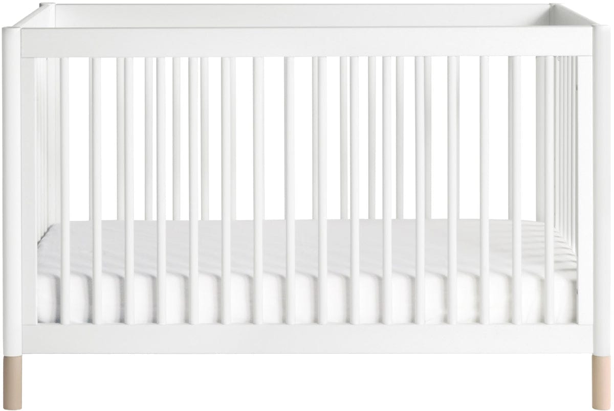 Babyletto Gelato 4-in-1 Convertible Crib w/Toddler Bed Conversion Kit - White w/ Washed Natural Feet - M12901WNX