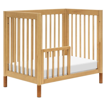Babyletto Gelato 4-in-1 Convertible Mini Crib - Honey w/ Vegan Tan Leather - M12998HYVTL