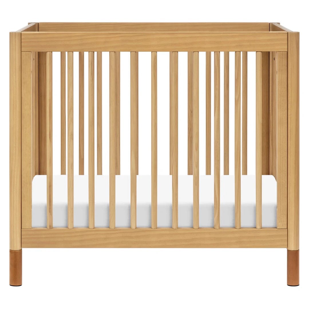 Babyletto Gelato 4-in-1 Convertible Mini Crib - Honey w/ Vegan Tan Leather - M12998HYVTL