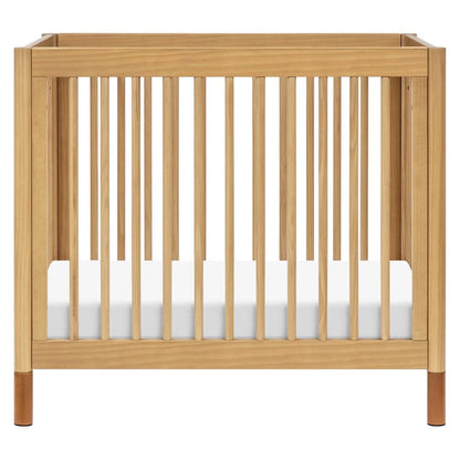Babyletto Gelato 4-in-1 Convertible Mini Crib - Honey w/ Vegan Tan Leather - M12998HYVTL