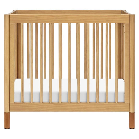 Babyletto Gelato 4-in-1 Convertible Mini Crib - Honey w/ Vegan Tan Leather - M12998HYVTL
