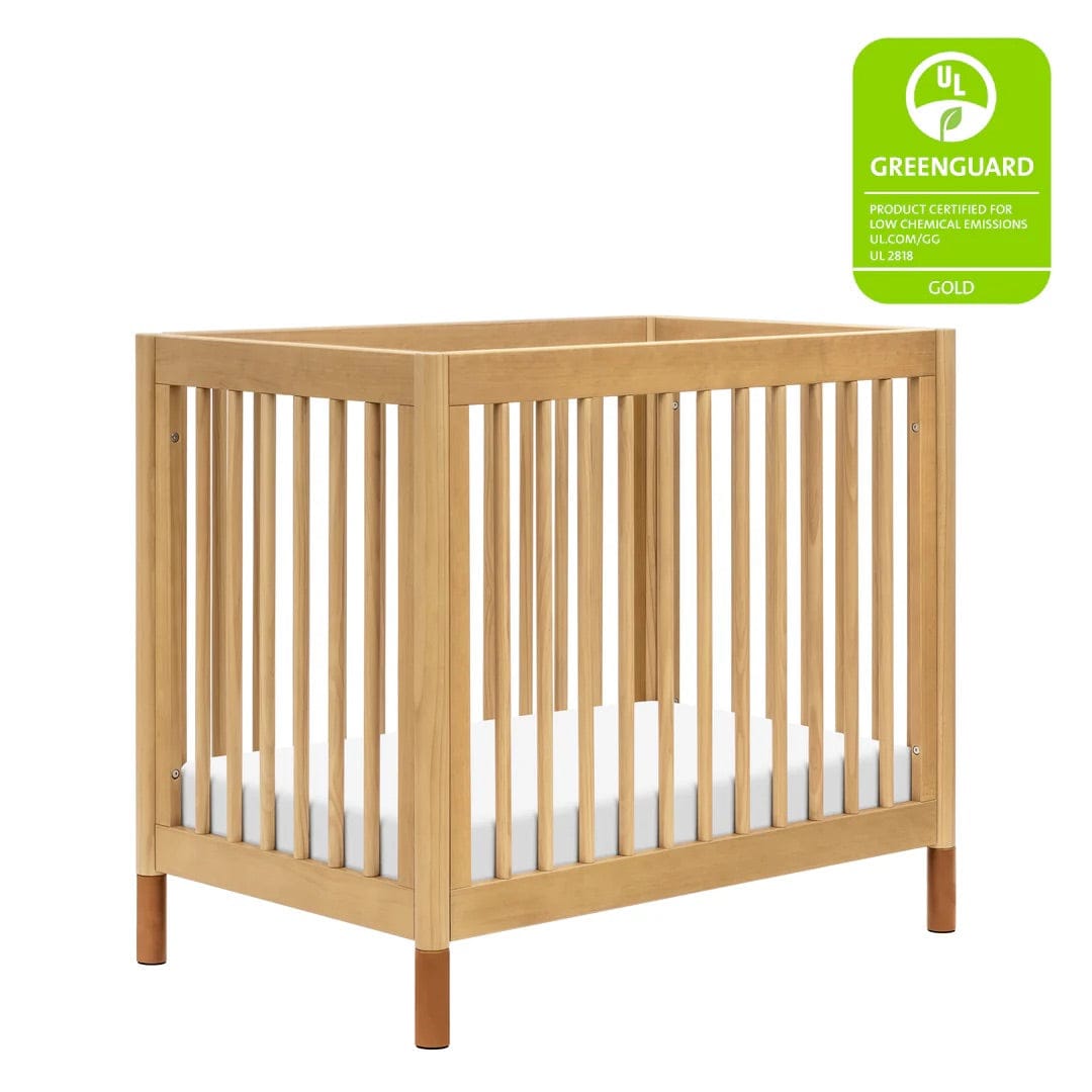 Babyletto Gelato 4-in-1 Convertible Mini Crib - Honey w/ Vegan Tan Leather - M12998HYVTL