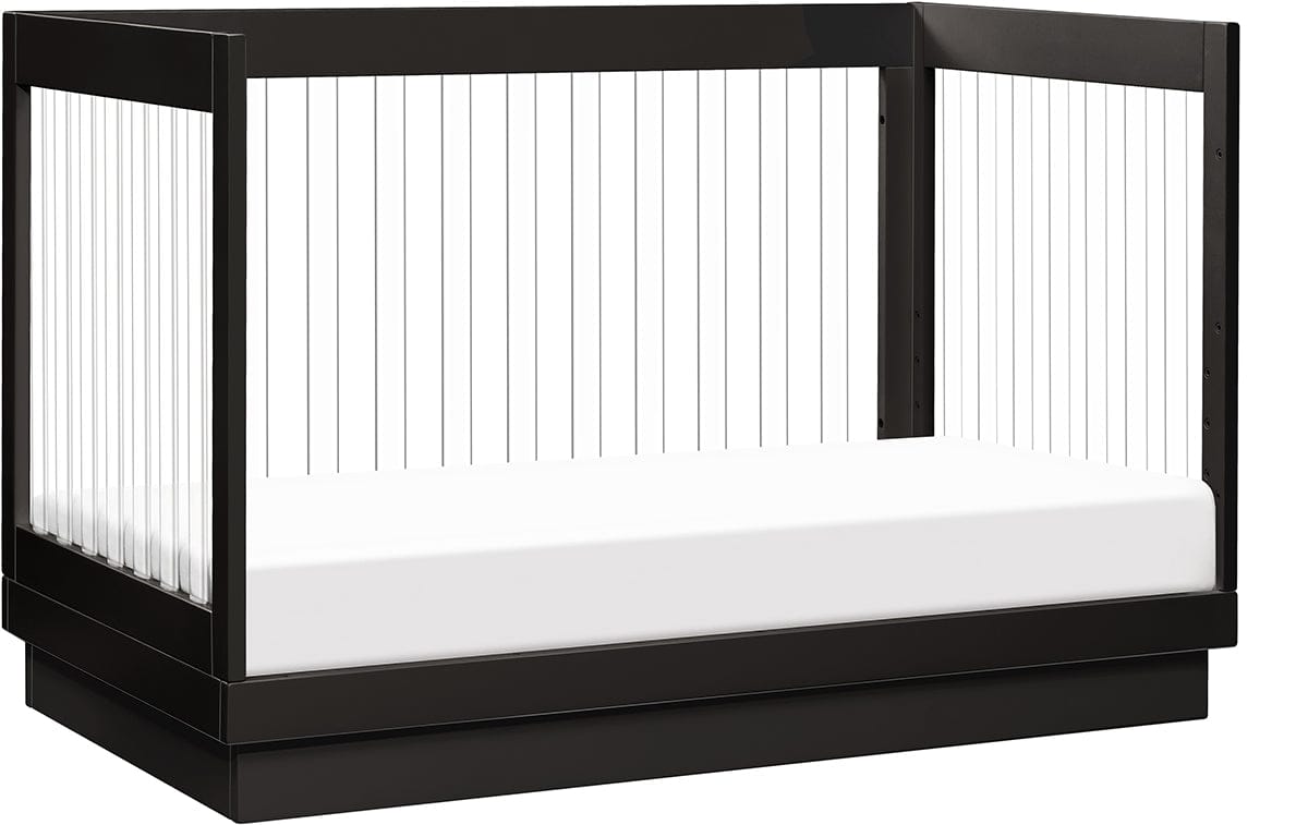 Babyletto Harlow Acrylic 3-in-1 Convertible Crib w/Toddler Bed Conversion Kit - Black / Acrylic - M8601KB