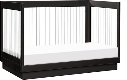 Babyletto Harlow Acrylic 3-in-1 Convertible Crib w/Toddler Bed Conversion Kit - Black / Acrylic - M8601KB