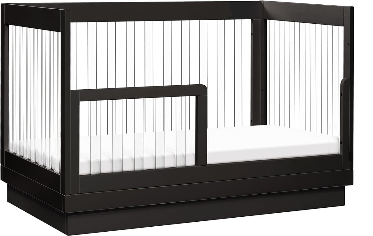 Babyletto Harlow Acrylic 3-in-1 Convertible Crib w/Toddler Bed Conversion Kit - Black / Acrylic - M8601KB