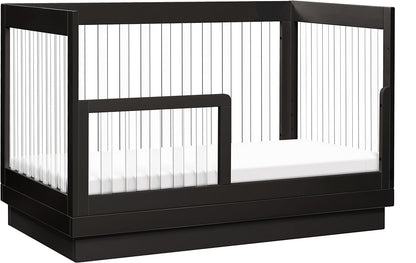 Babyletto Harlow Acrylic 3-in-1 Convertible Crib w/Toddler Bed Conversion Kit - Black / Acrylic - M8601KB